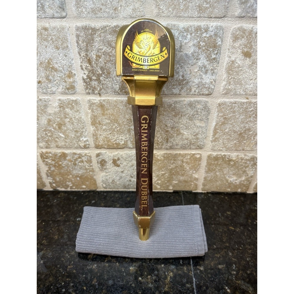 Grimbergen Biẽre D'Abbaye 3 Sided Beers Spindle Tap Draft Handle Pub Bar Mancave